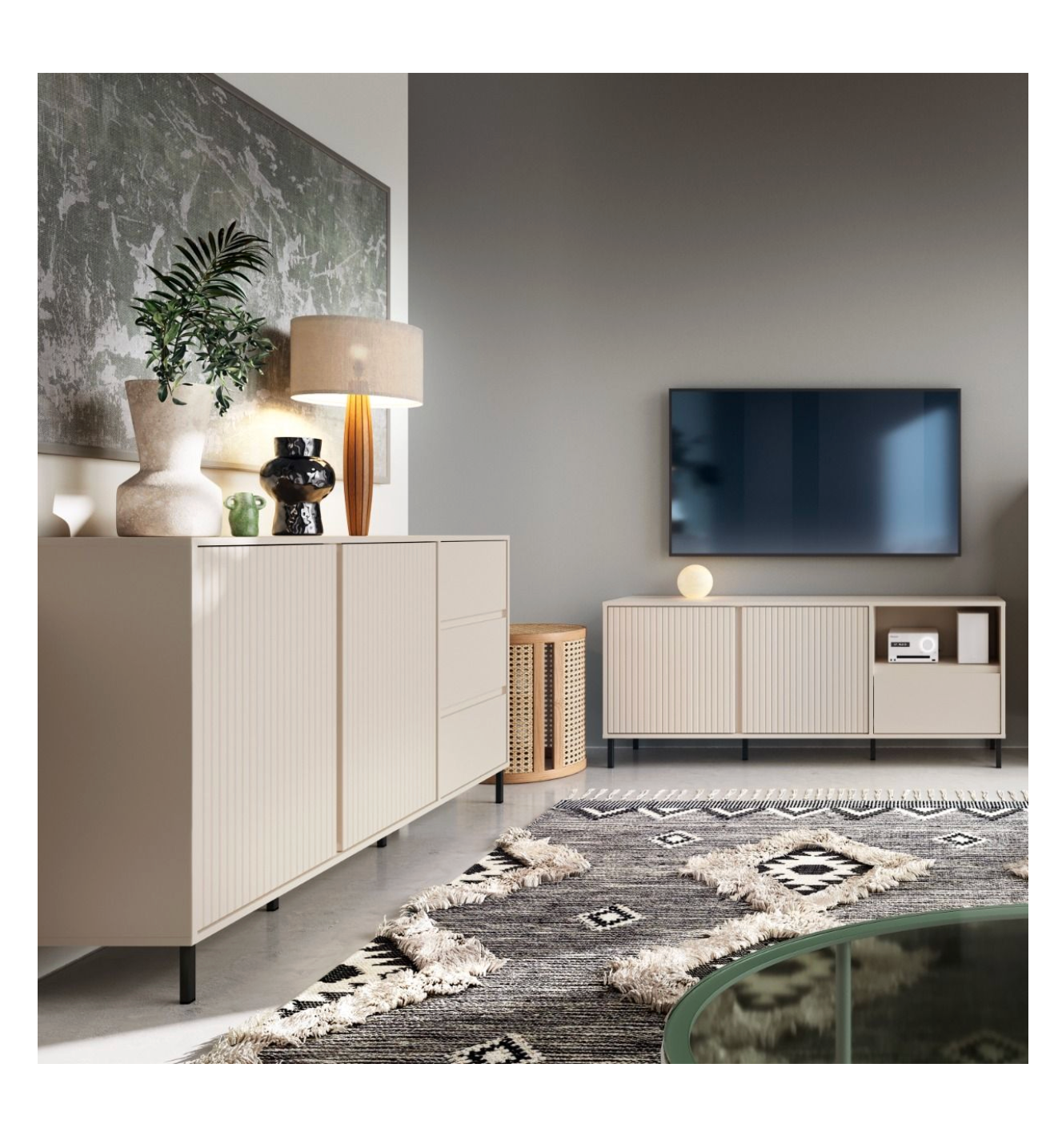 Avenale Sideboard 2 Door 3 Drawer in Cashmere