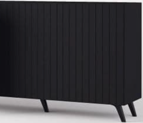 Atlantis Matte Black Wide 4 Door Sideboard