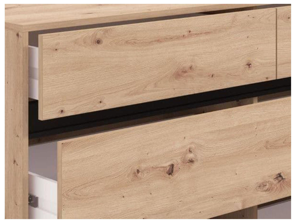 Zavaro Oak Effect Wide Chest Of Drawers
