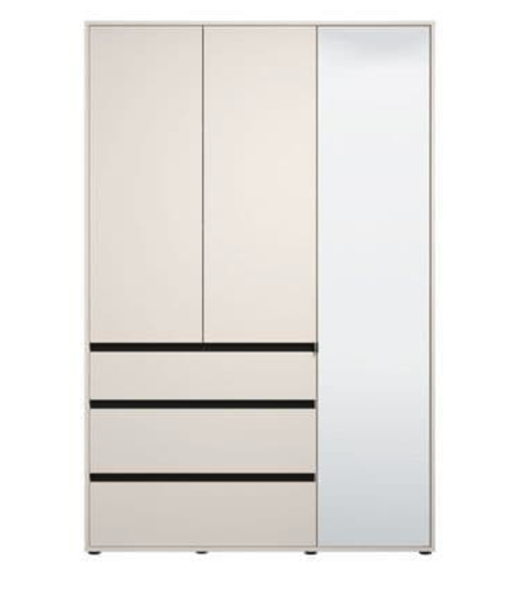Kyoto Cashmere 3 Door 3 Drawer Mirrored Wardrobe