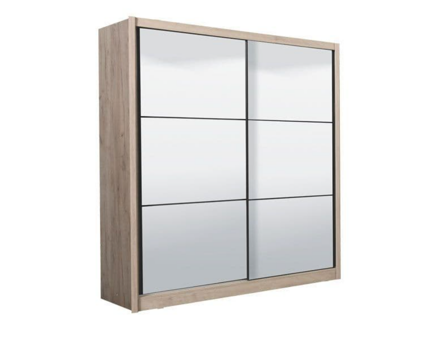 Nevada Artisan Oak Effect Full Mirrored Sliding Door Wardrobe