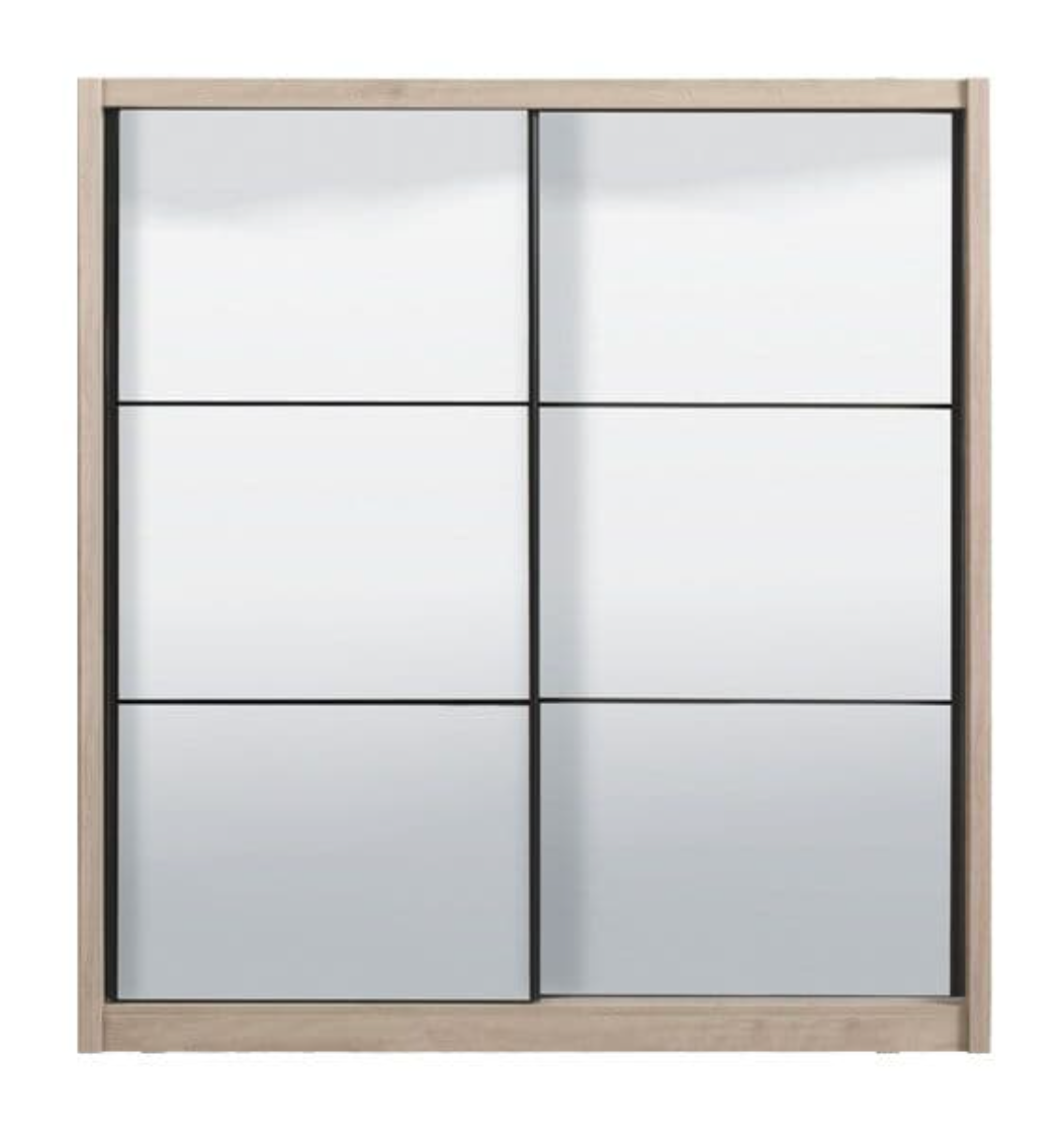 Nevada Artisan Oak Effect Full Mirrored Sliding Door Wardrobe