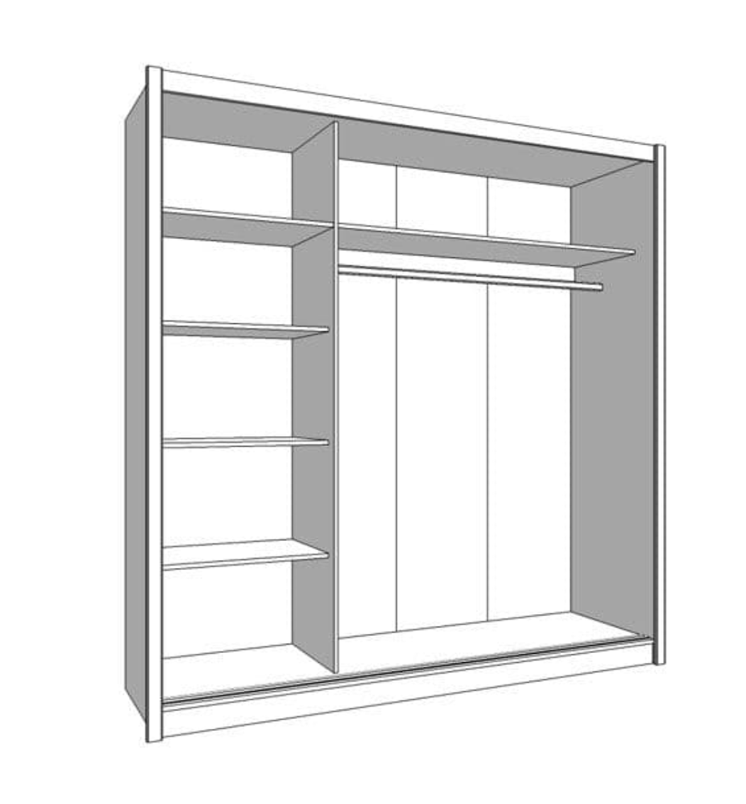 Nevada Artisan Oak Effect Full Mirrored Sliding Door Wardrobe