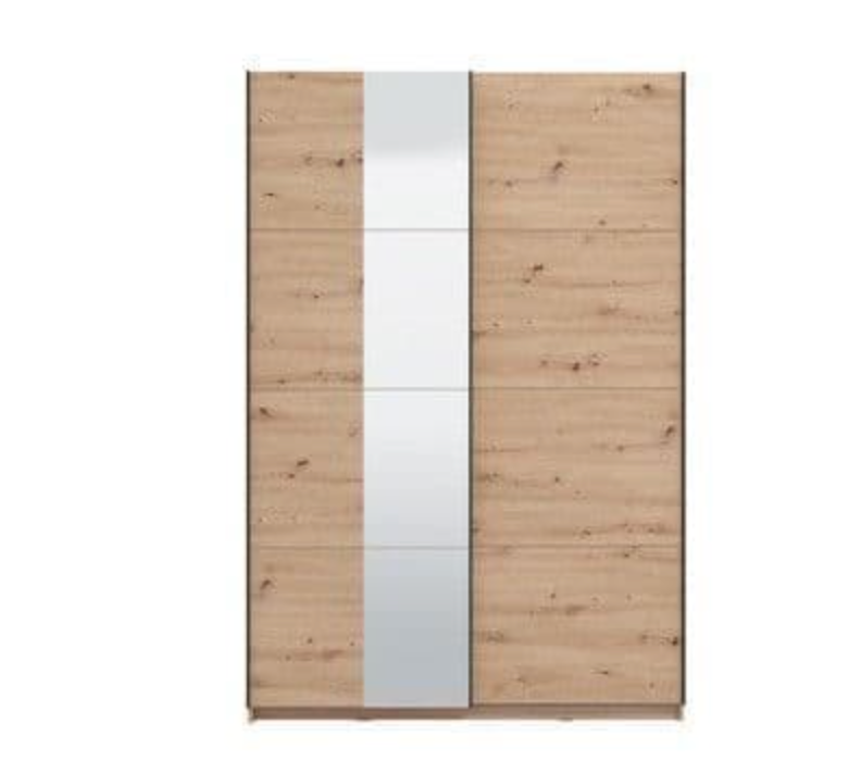 Noah Oak Effect Sliding Wardrobe With Mirror
