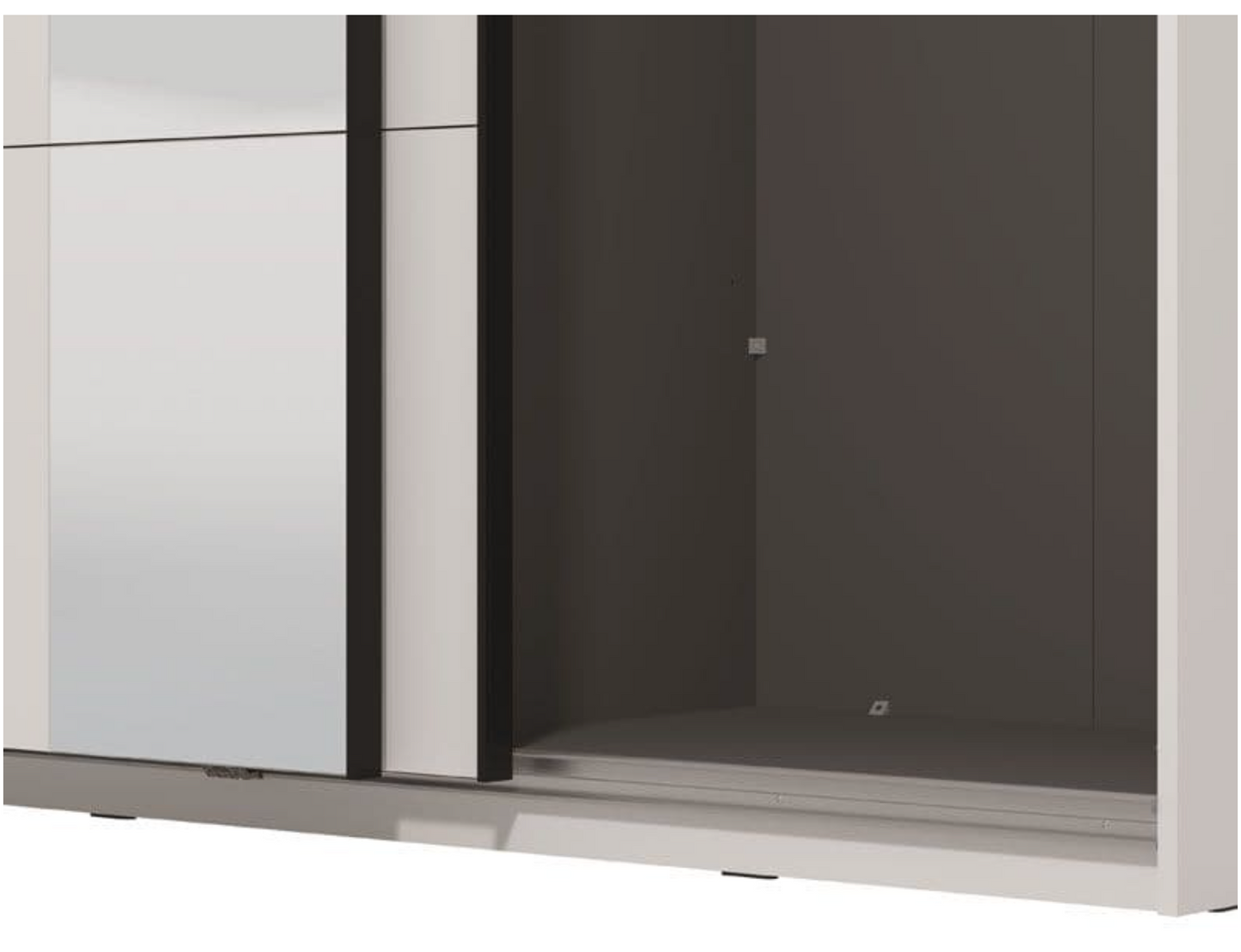 Noah White Sliding Wardrobe With Mirror