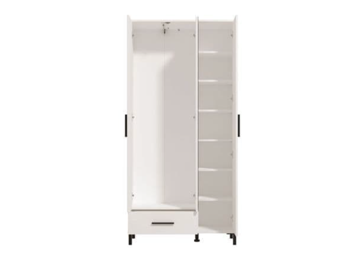Saltbay White 3 Door Tall Shallow Depth Hallway Mirrored Wardrobe