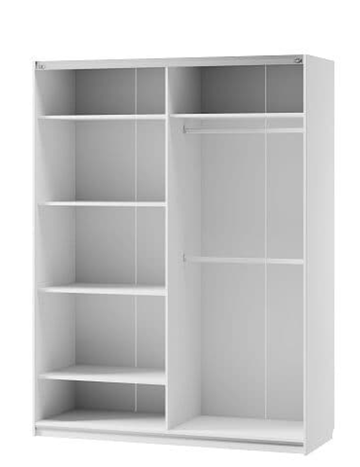 Santino White Gloss Slding Door Wardrobe With Mirrored Door