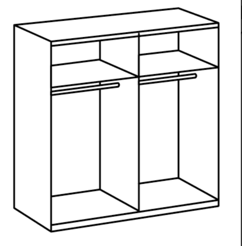 Seiko White & Mirrored Small Sliding Door Wardrobe 120cm