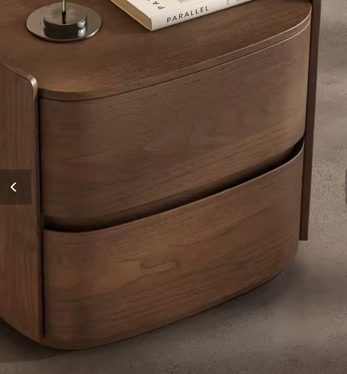 Italian Style Solid Wood Oval Bedside Table | Modern Storage Nightstand Cabinet with Drawer