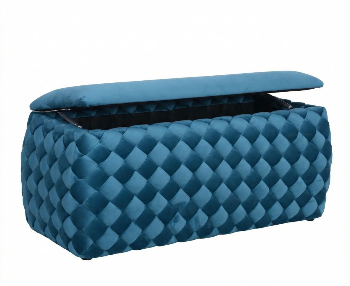 VF Large Velvet Storage Ottoman