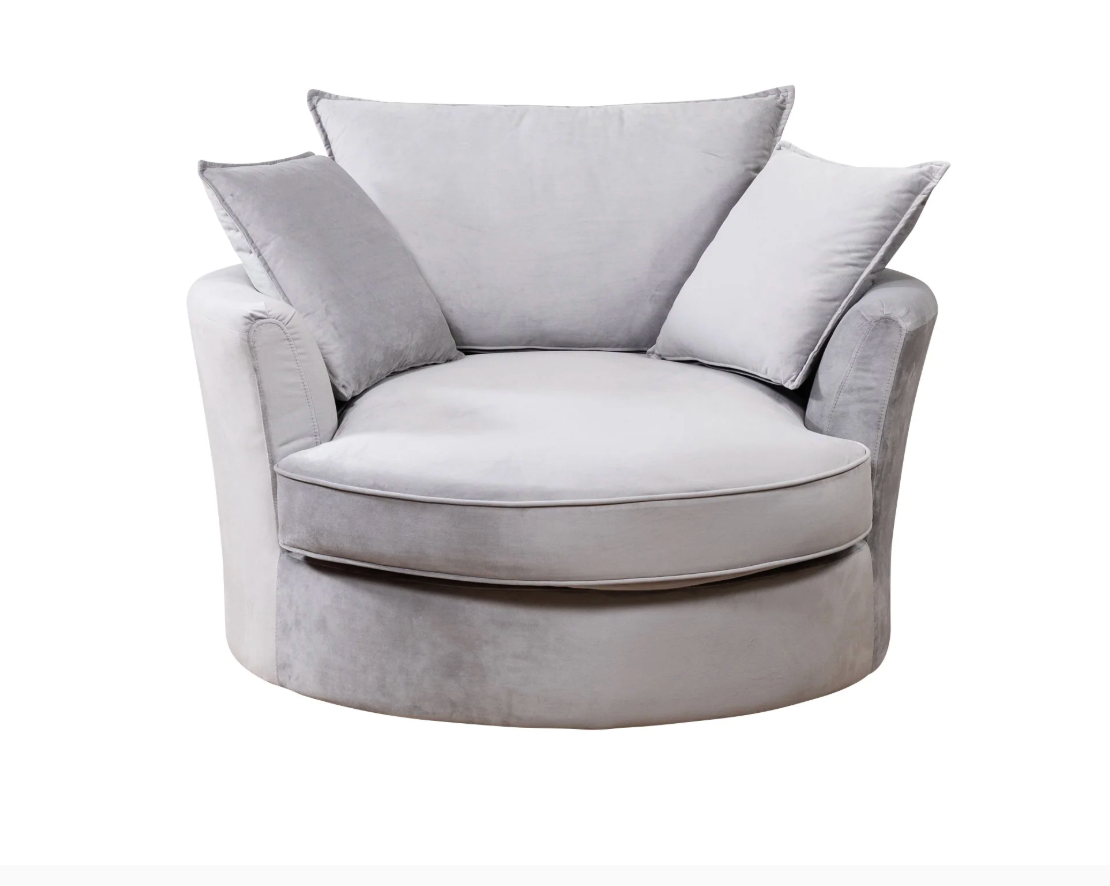 Velvet Swivel Cuddle Chair