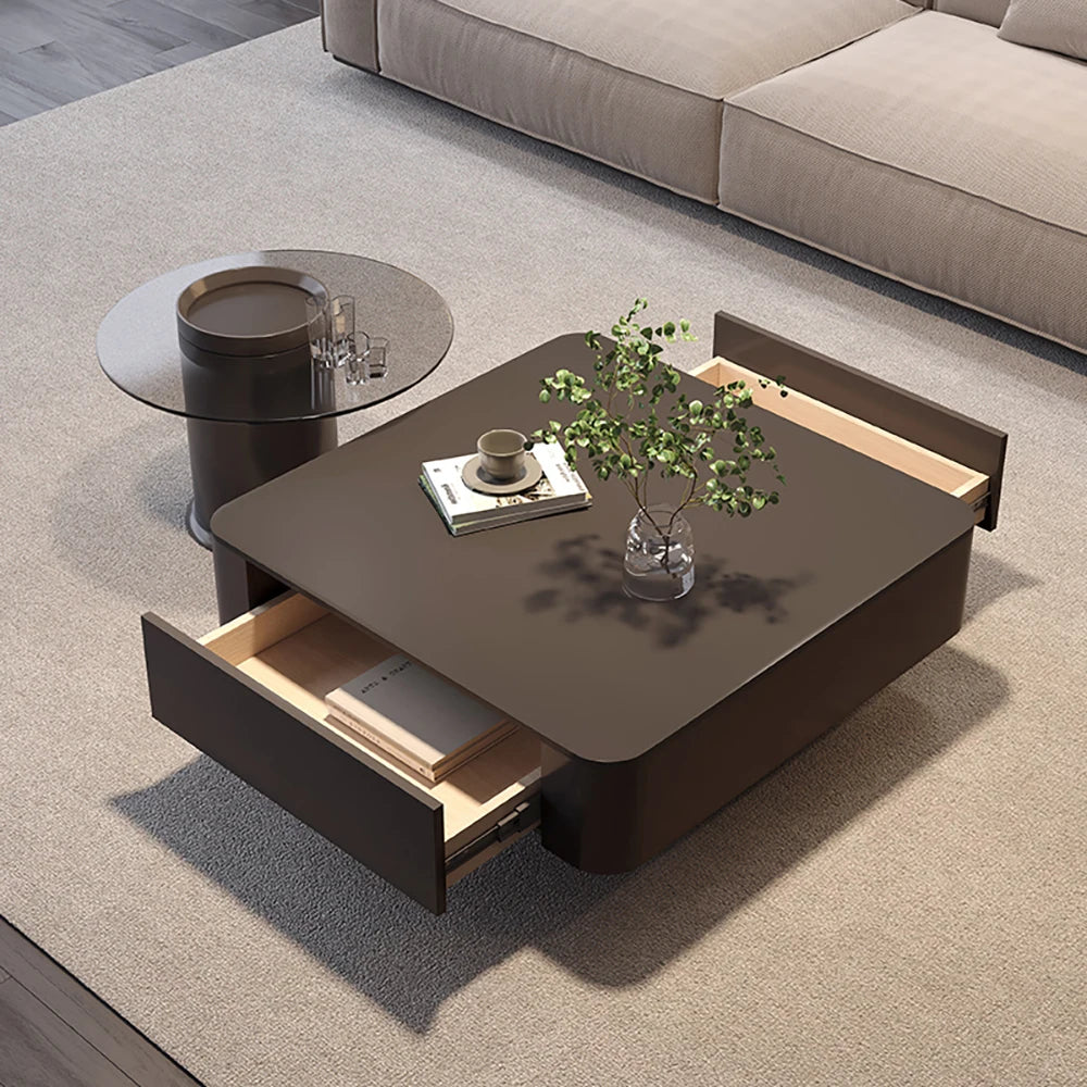 Luxury Nordic Coffee Table – Modern Glam Square Table with Unique Designer Style
