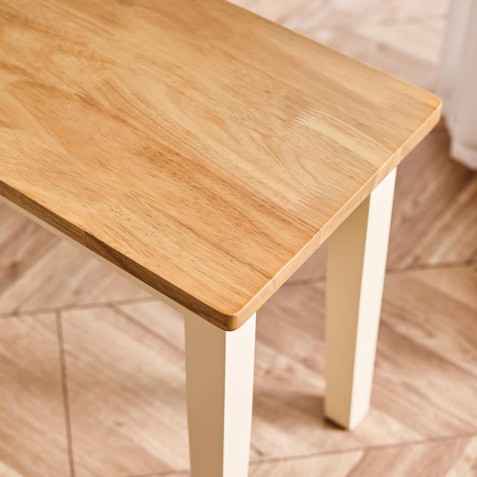 Salcombe Extending Rectangular Wooden Table with 2 Whitby Chairs & 1 Small Bench
