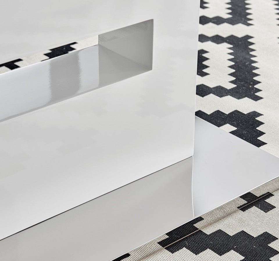 Arezzo Rectangular White High Gloss Large Extending 6-8 Seater Dining Table