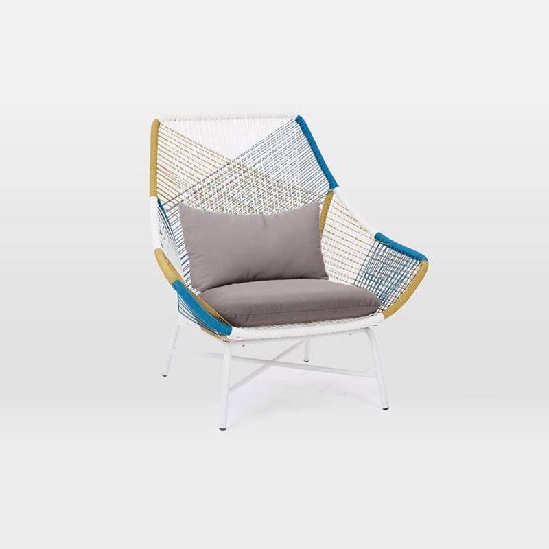 Carmean Rattan Chair and Footstool, Outdoor