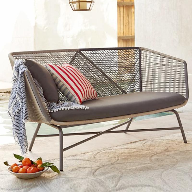 Carmean Rattan Chair and Footstool, Outdoor
