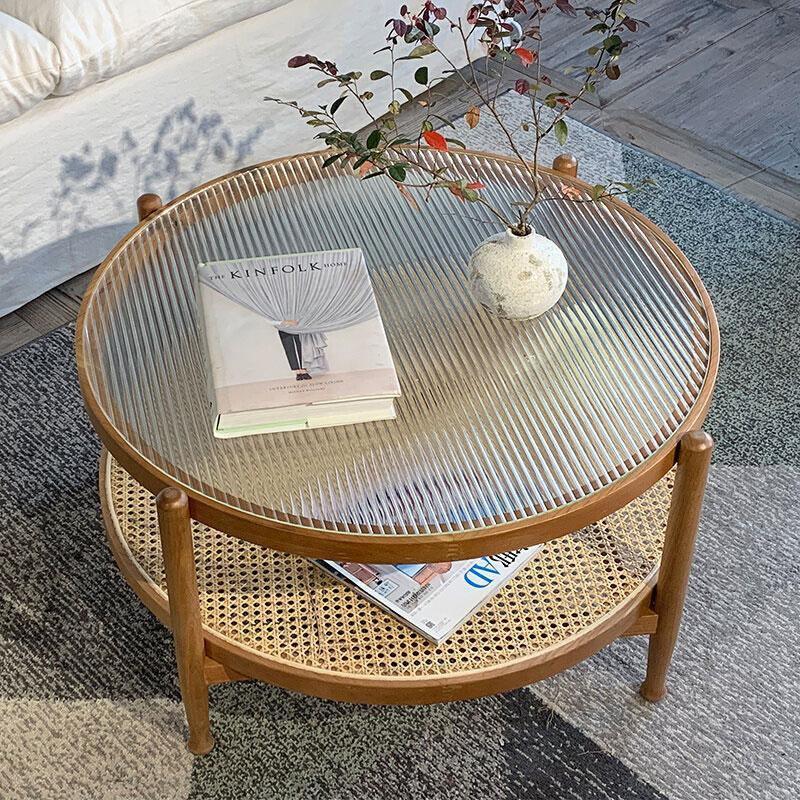 Cement Coffee Table Set, Oak
