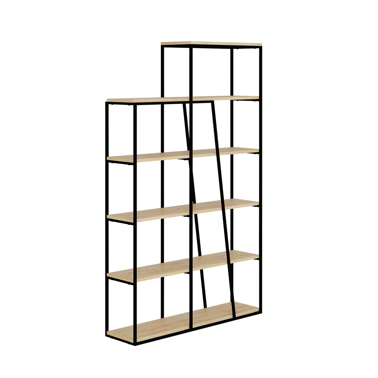 Pal Modern Bookcase Display Unit Natural Oak Effect – 178cm Tall
