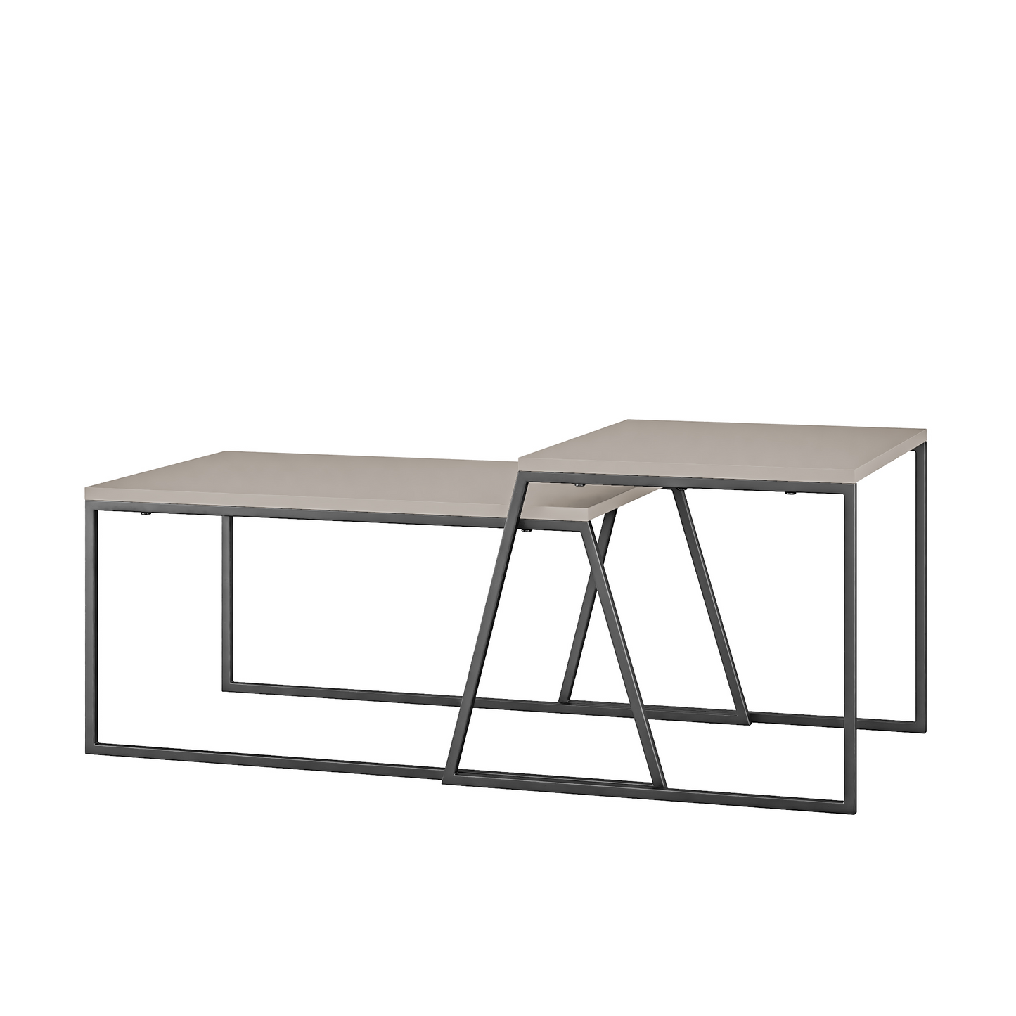 Pal Modern Coffee Table Mocha Grey – 2-Piece Set for Living Room