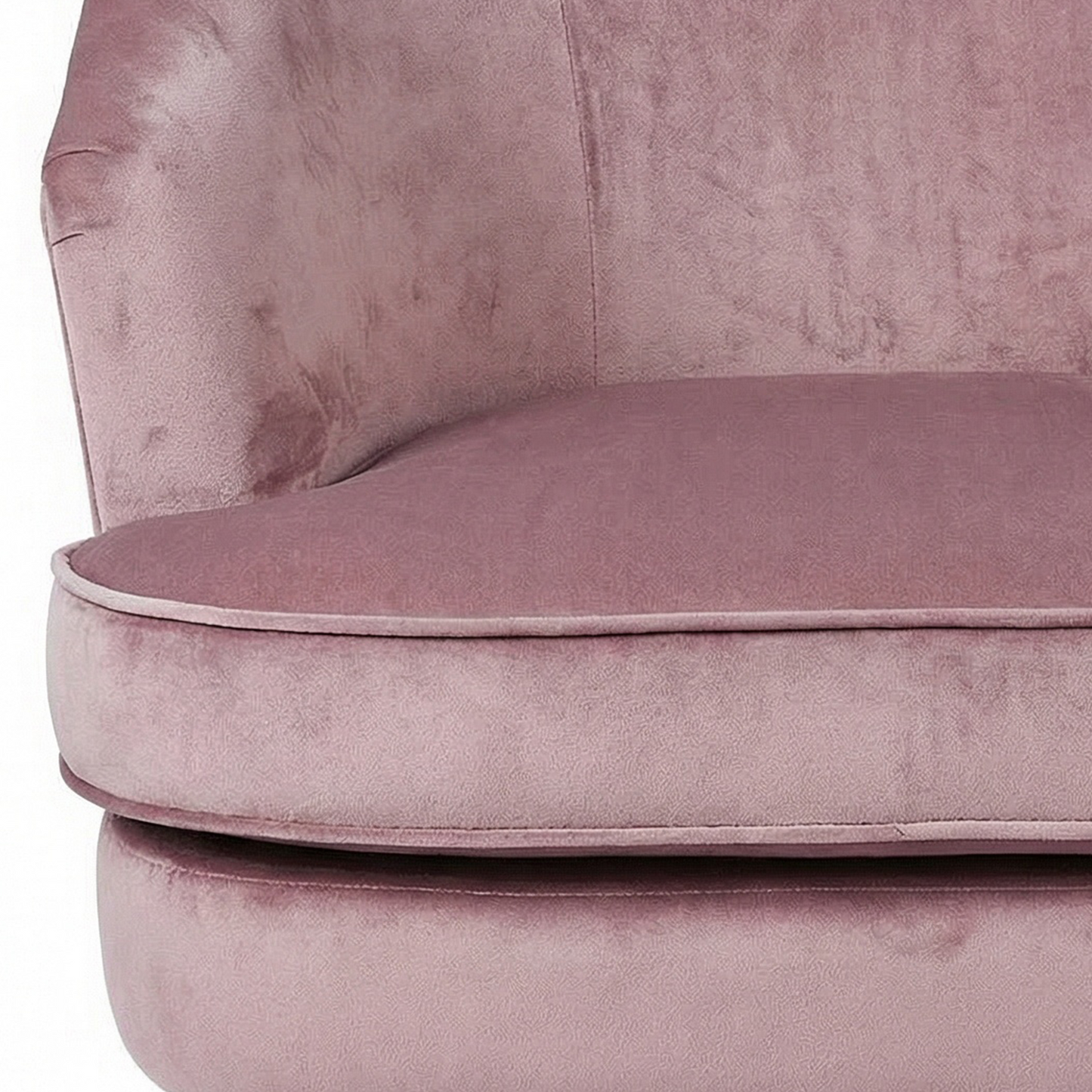 Loretta Dusty Pink Velvet Tub Chair with Cushioned Seat