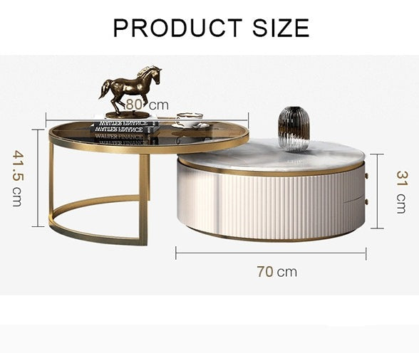 Bell Nesting Coffee Table Set White, Slight Dents & Stain For Display