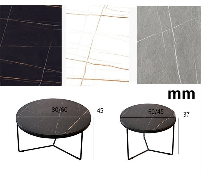 Iver Stone Round Nesting Coffee Table Set For Display