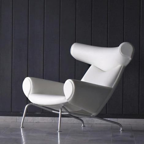 Wegner Ox Chair By Hans Wegner, Real Leather Armchair