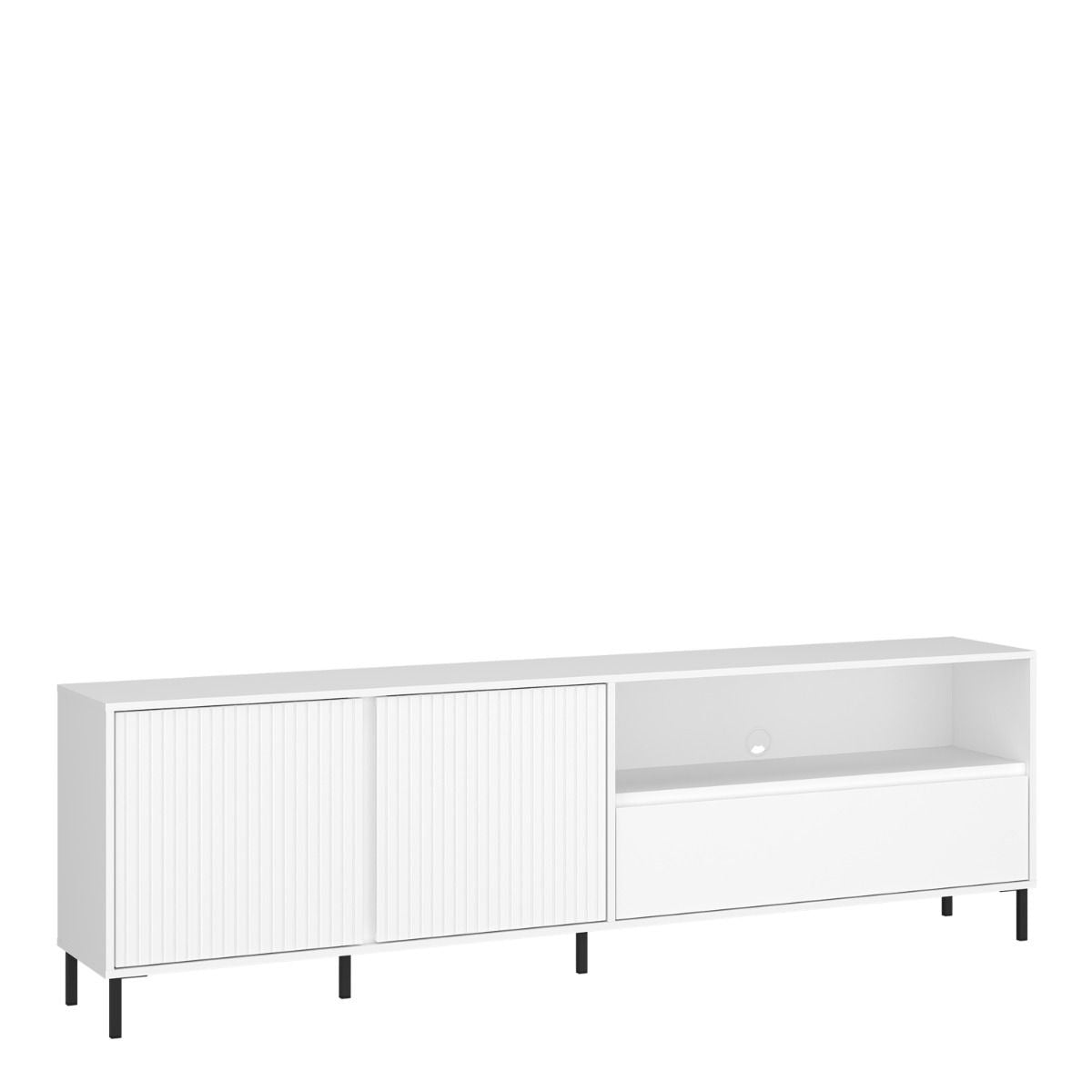 Avenale TV Cabinet 2 Door 1 Drawer in Alpine White High Gloss