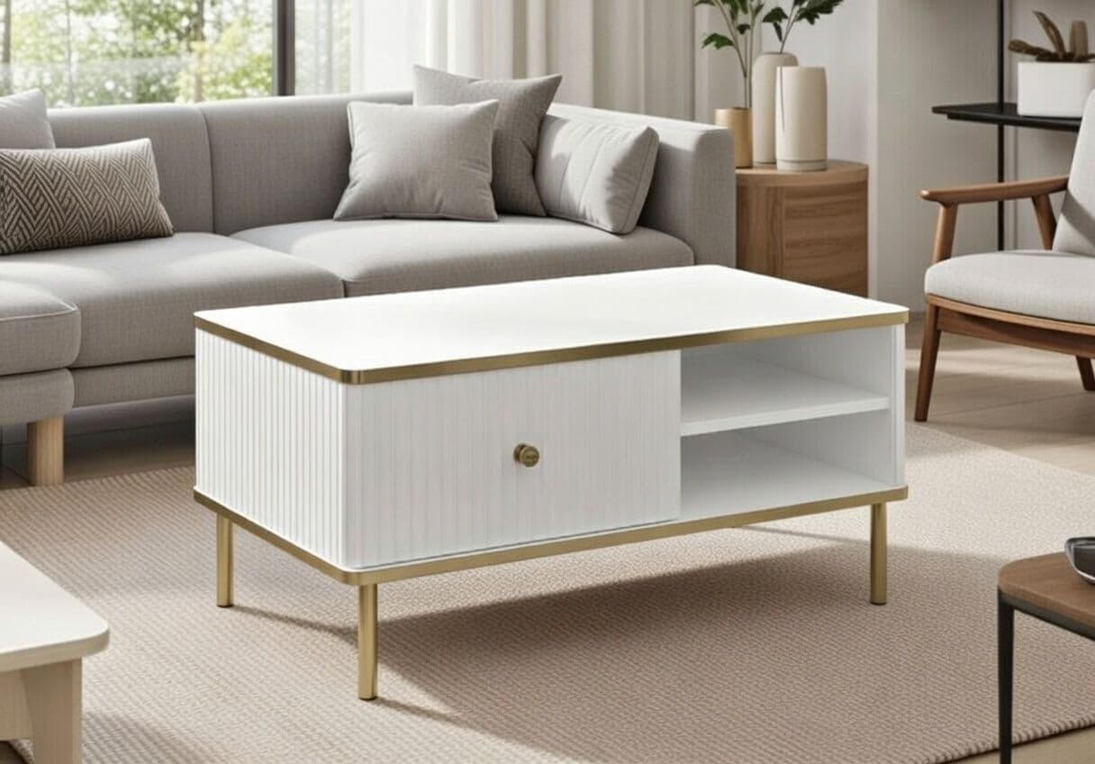 Maison White And Gold Coffee Table