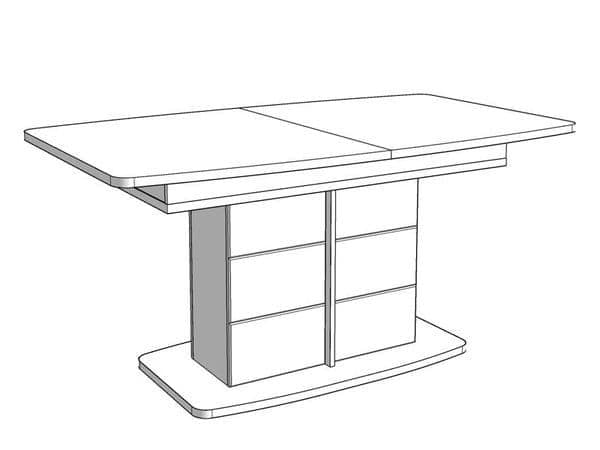 Merlot White Gloss And Warm Oak Extending Dining Table