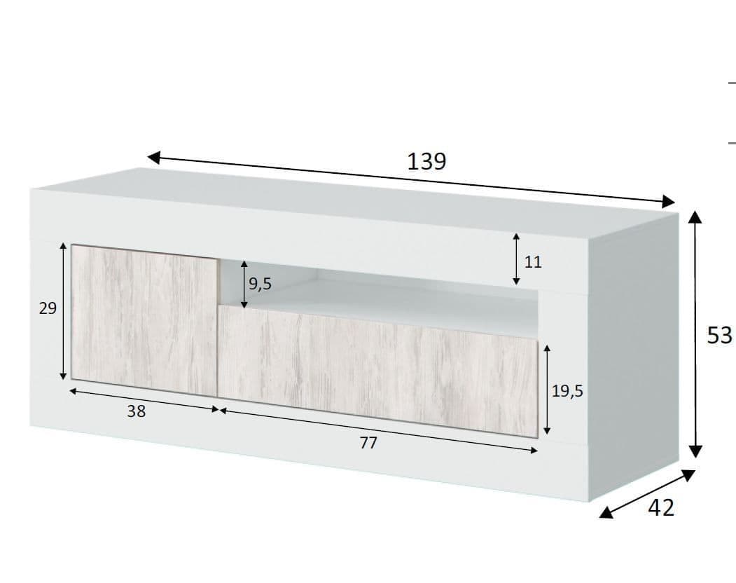 Montreal White And Wood Effect TV Unit
