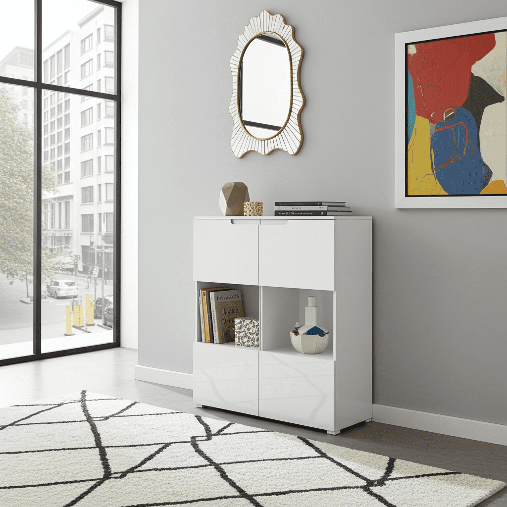 Santino White Gloss Display cabinet S27