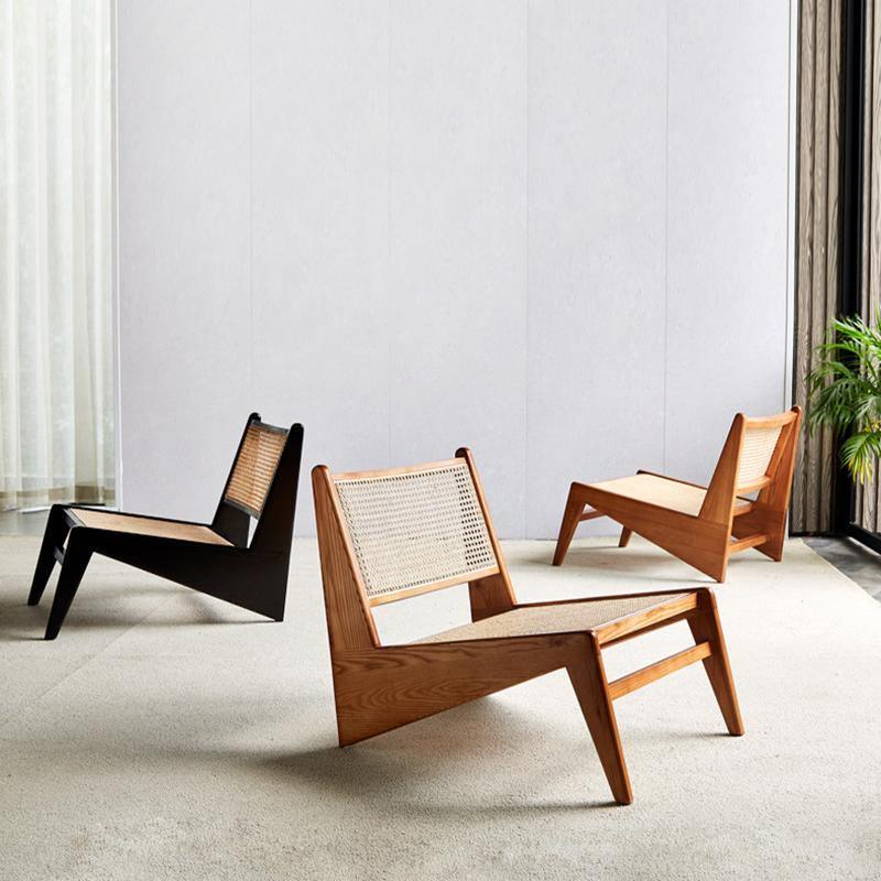 Pierre Jeanneret Rattan Lounge Chair, Armchair