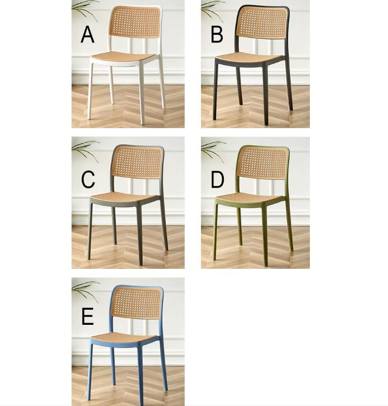 Ann Rattan Style Dining Chair, Plastic