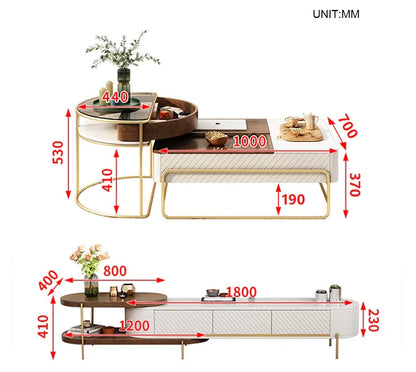 Bagnell Lift Up Coffee Table, Walnut, Extendable Coffee Table