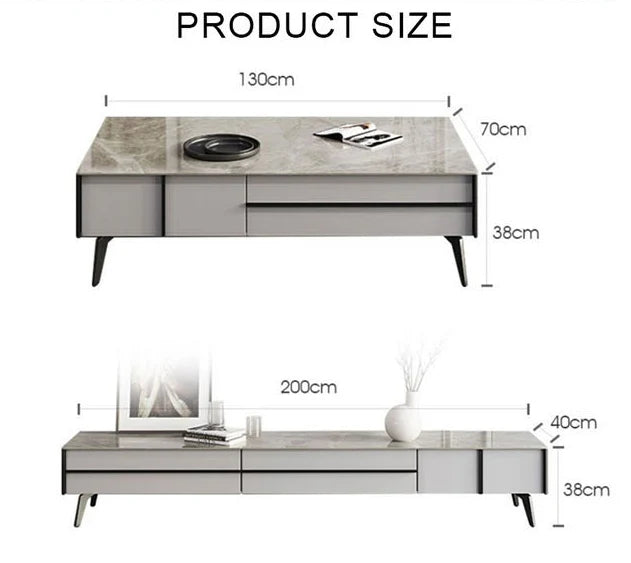 Ohyama Living Room Table Set, Coffee Table, TV Stand