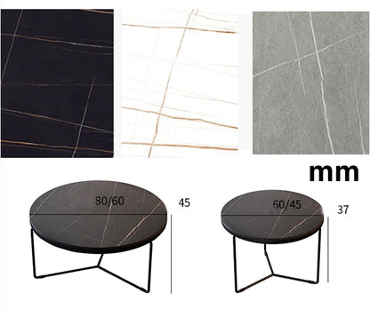 Morden Stone Round Nesting Coffee Table Set