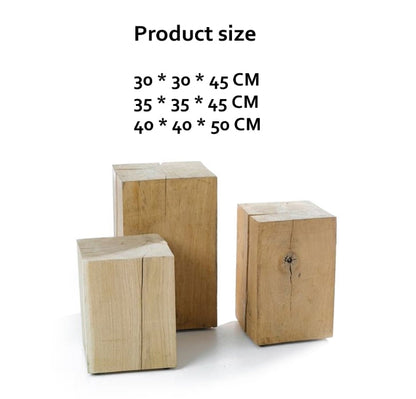 R56 Square Side Table, Solid Wood, Oak