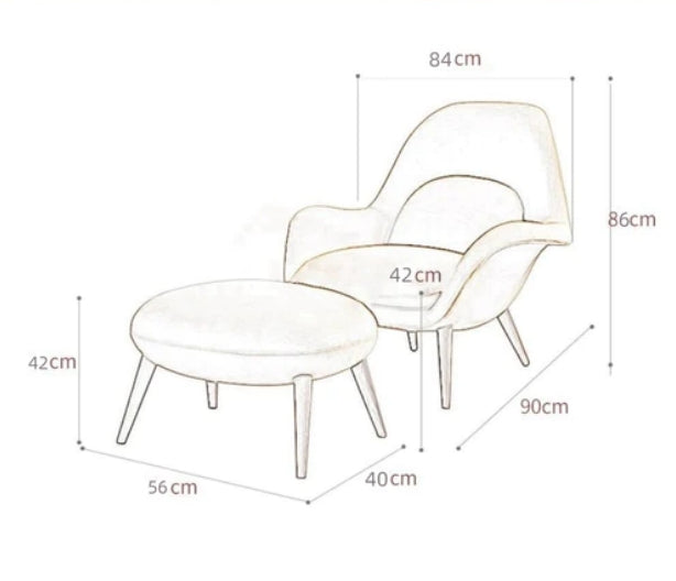 Fredericia Swoon Armchair And Footstool, Velvet, Brown