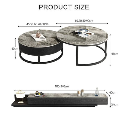 Gibs Nesting Coffee Table 60cm+80cm With Damage On Table Top For Display