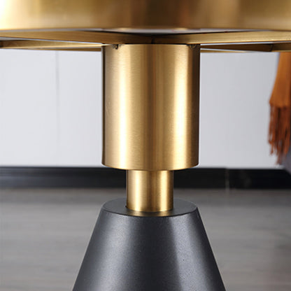 Modern Side Table with Marble Top and Metal Base
