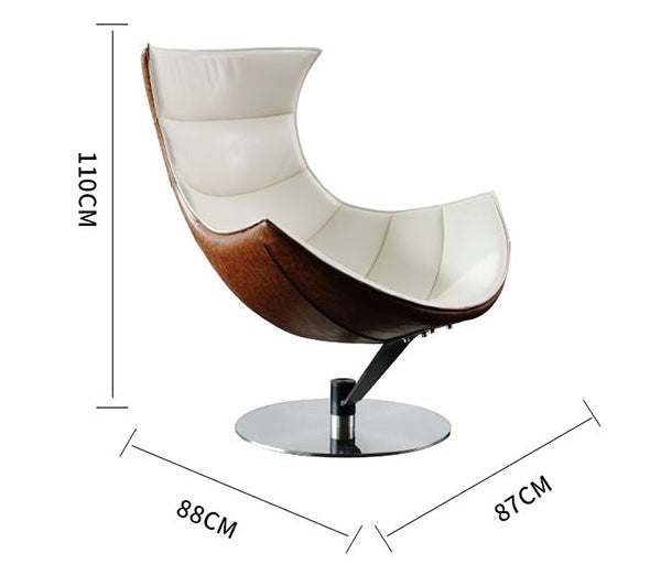 Lobster Lounge Chair With Ottoman, Walnut Texture, Armchair,