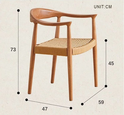 Abiram Rattan Dining Chair, Solid Wood