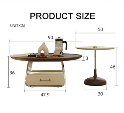Meral Stylish Coffee Table Set, Stainless Steel