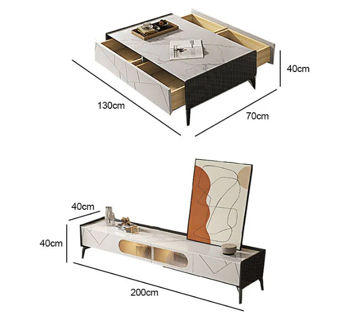 NANA Rectangular Coffee Table With TV Stand
