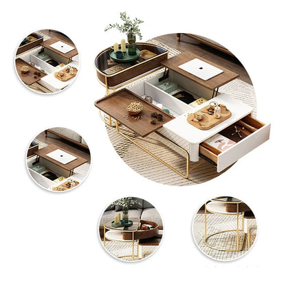 Bagnell Lift Up Coffee Table, Walnut, Extendable Coffee Table