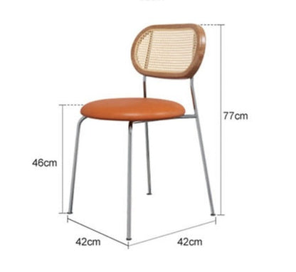 Ozzie Rattan Dining Chair, Round Seat Pad