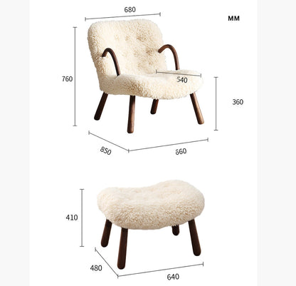 Philip Arc Sheepskin Ottoman (stool only)