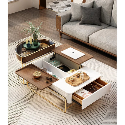 Bagnell Lift Up Coffee Table, Walnut, Extendable Coffee Table