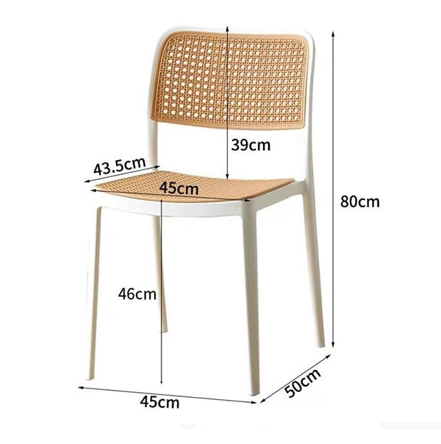 Ann Rattan Style Dining Chair, Plastic